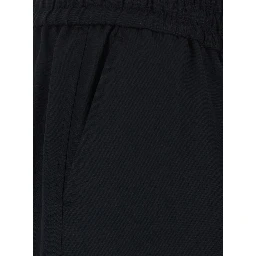 Black Pants with elasticated drawstring waist in Blend wool for men
