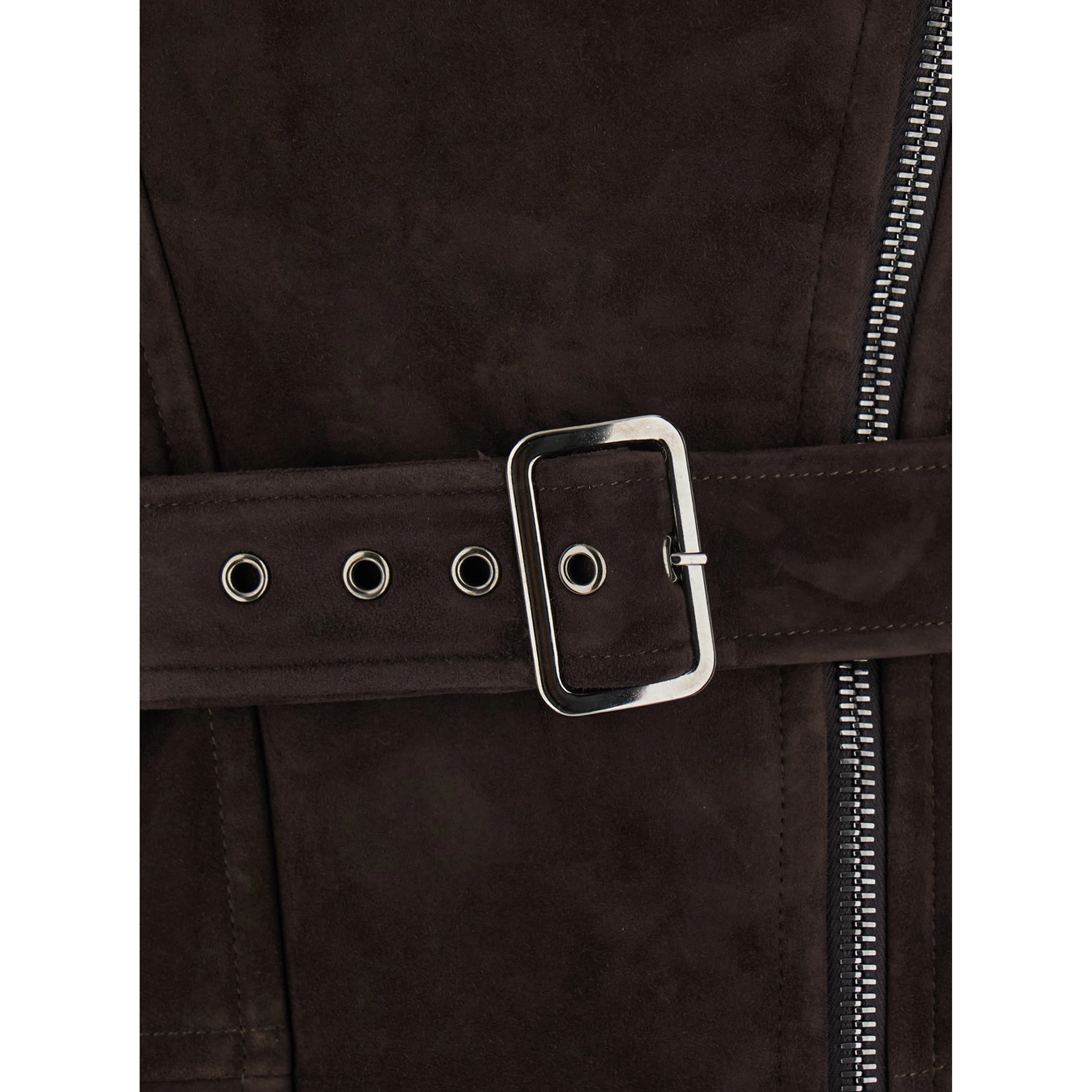 Brown Merino Shearling and Suede Jacket with 100% suede and man