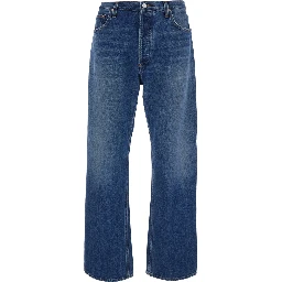 Magnus blue jeans with logo patch on the back in denim for men