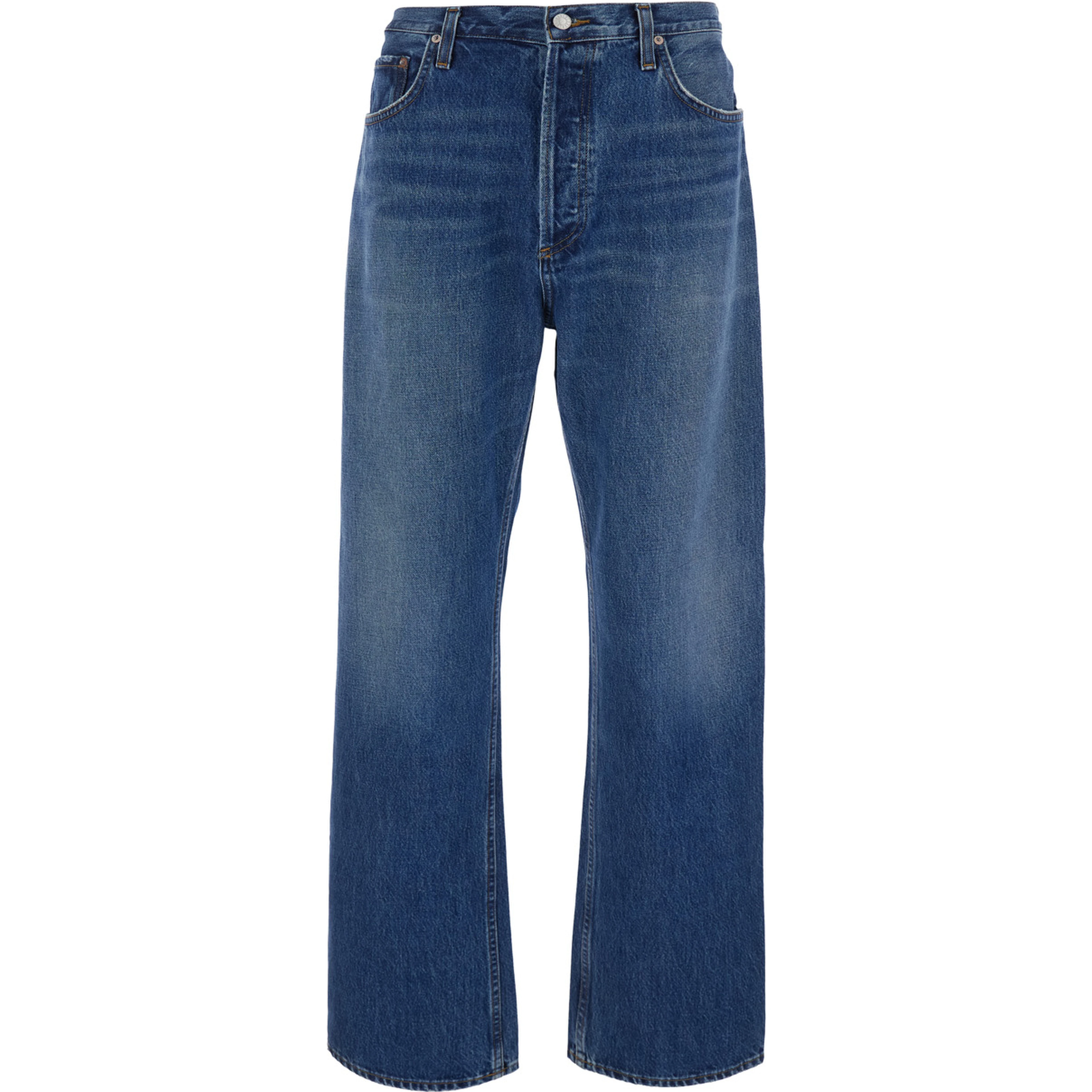 Magnus blue jeans with logo patch on the back in denim for men