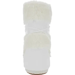 Icon Fur white Snow Boots with Maxi Logo Print on the Side and eco-fur details in Tech Fabric Women