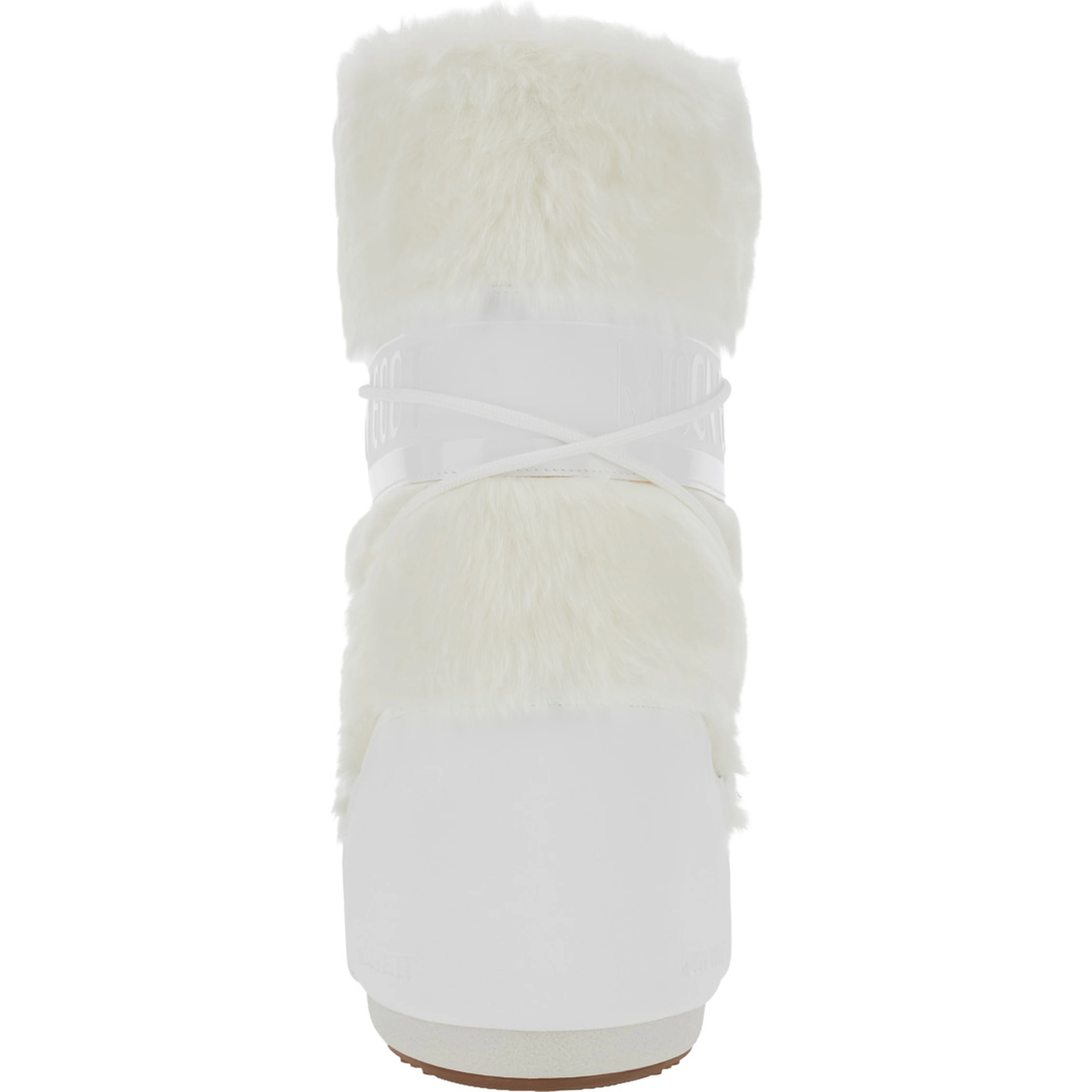 Icon Fur white Snow Boots with Maxi Logo Print on the Side and eco-fur details in Tech Fabric Women