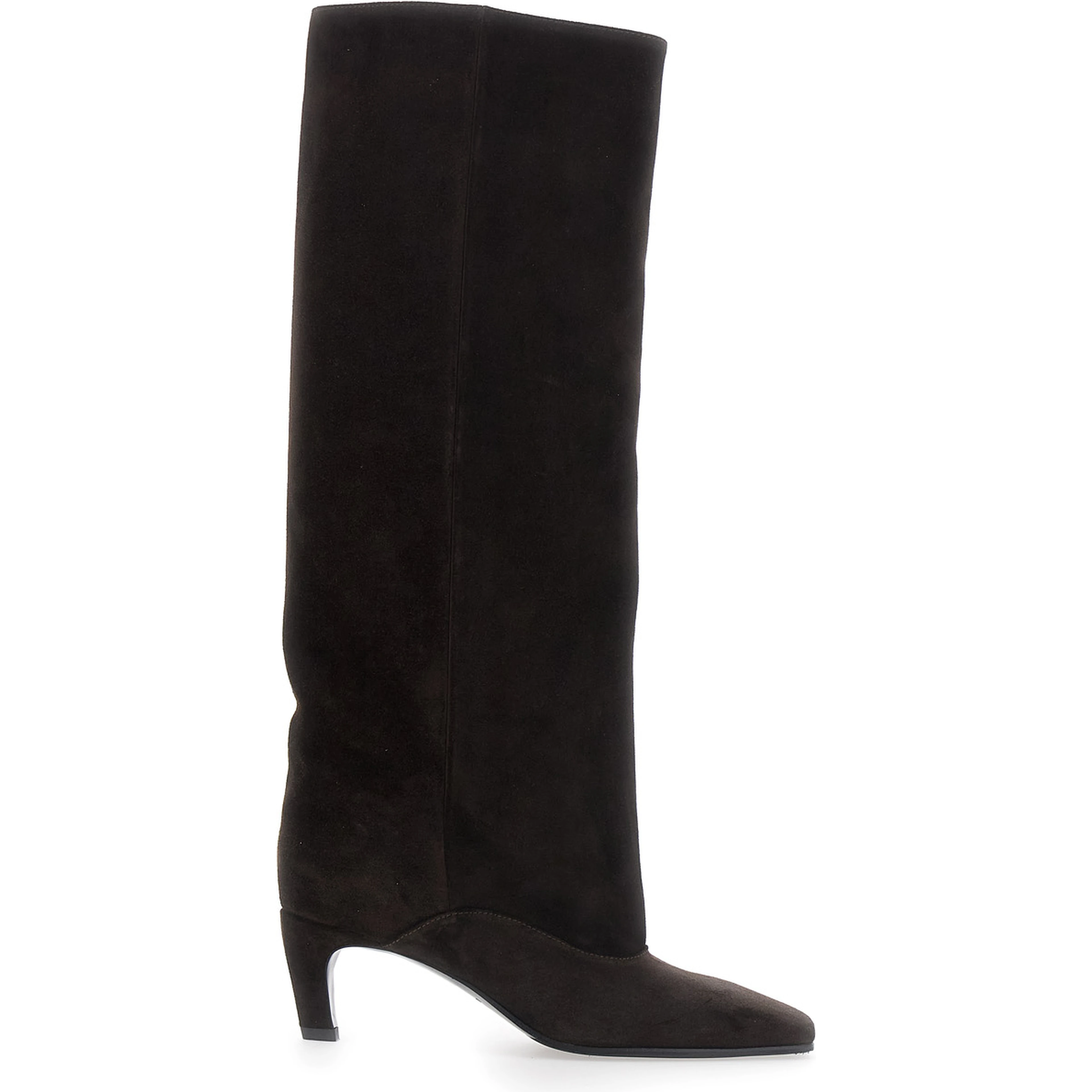 Amber Brown Knee-High Boots in Suede for Women