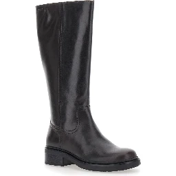 Karlie Brown Boots with Round Toe in Leather for Women