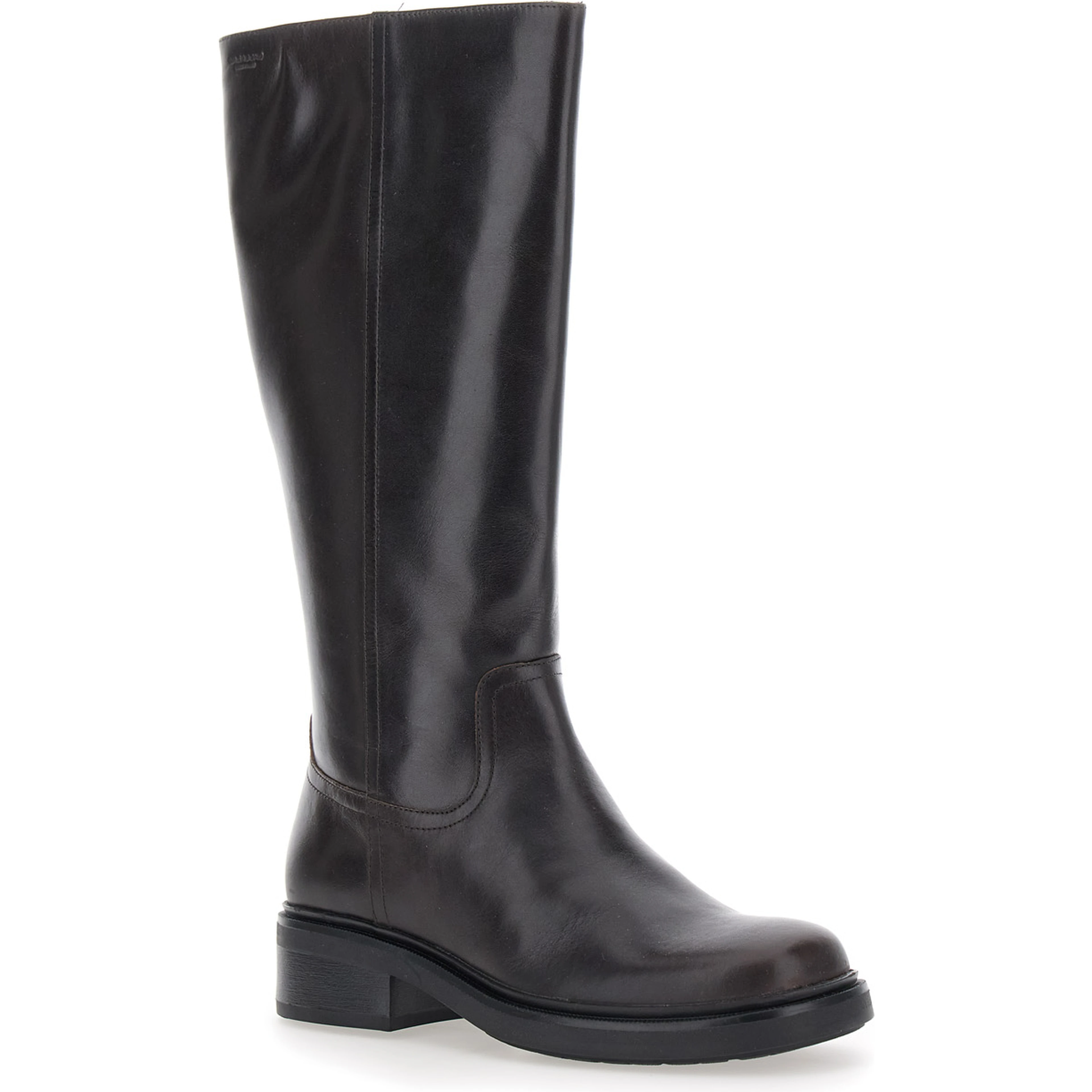 Karlie Brown Boots with Round Toe in Leather for Women