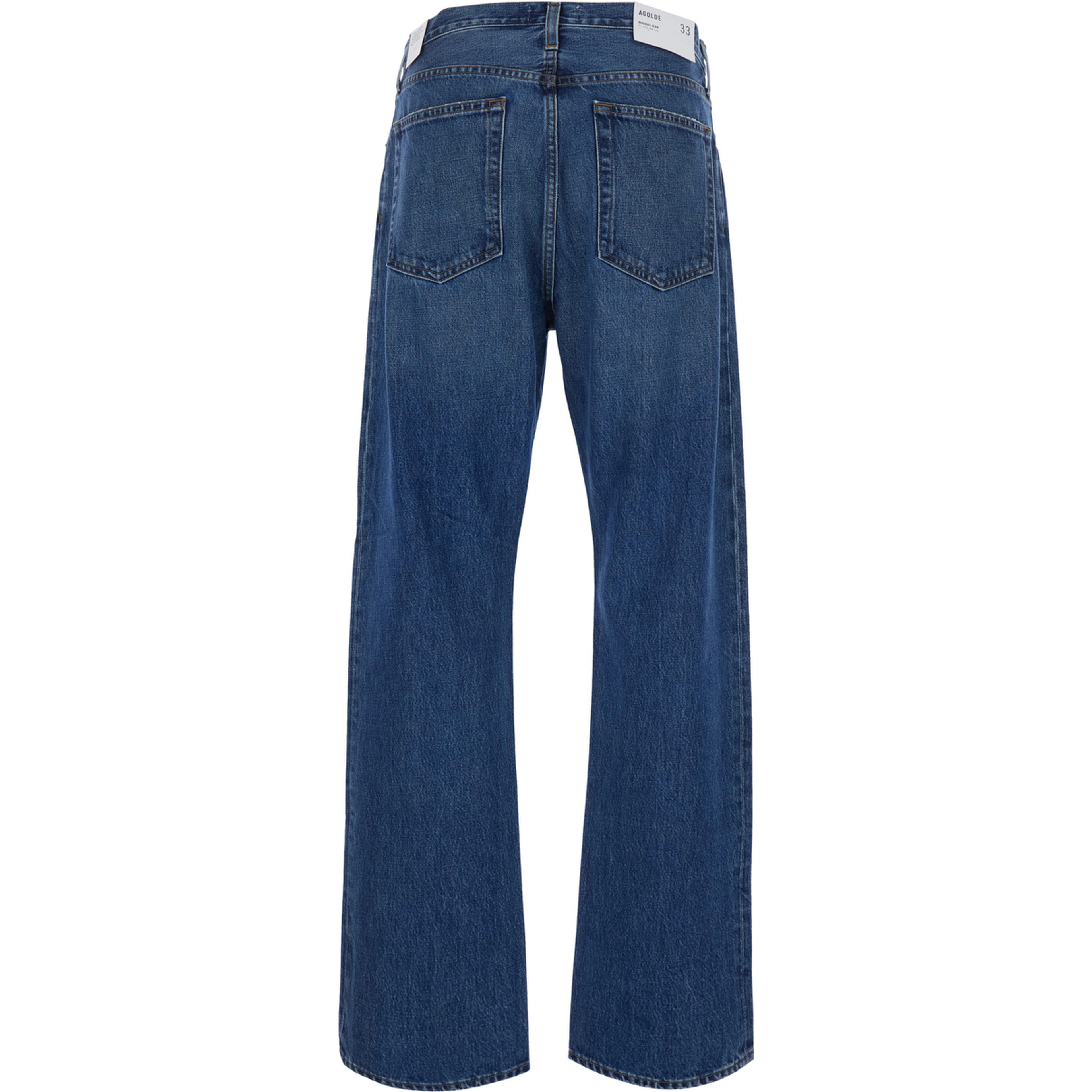Magnus blue jeans with logo patch on the back in denim for men