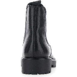 KENOVA Black Ankle Boots with Elasticized Details on the Side in Leather for Women