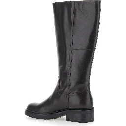 Karlie Brown Boots with Round Toe in Leather for Women