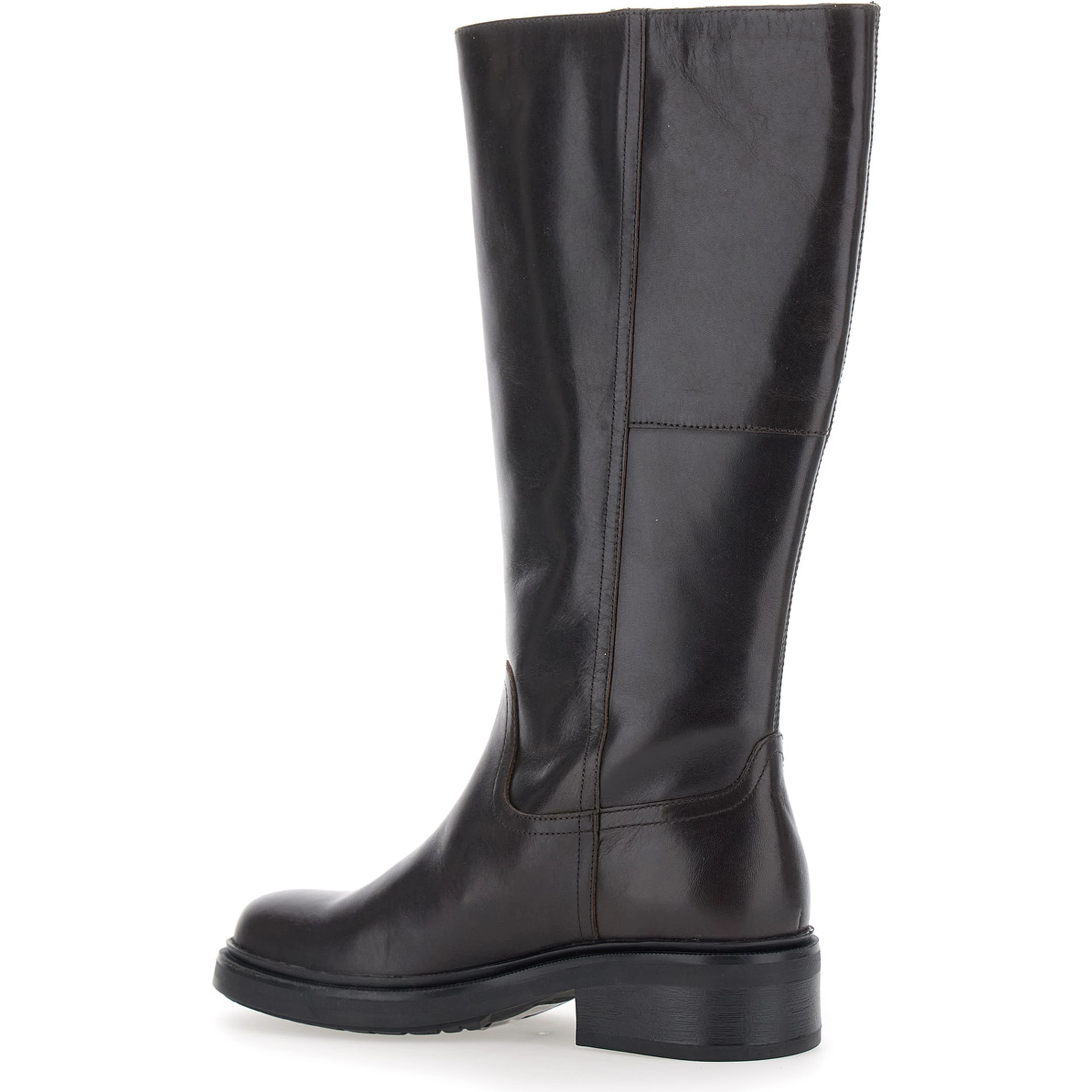 Karlie Brown Boots with Round Toe in Leather for Women