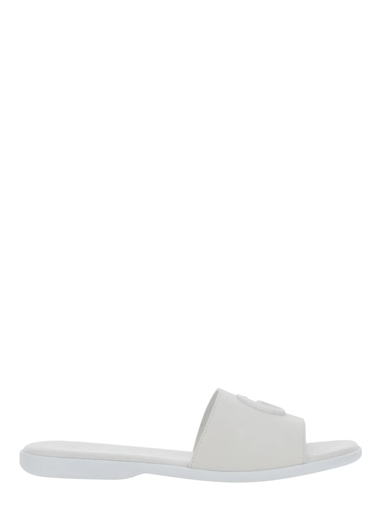 white Sandals with GG logo on the front in nappa women