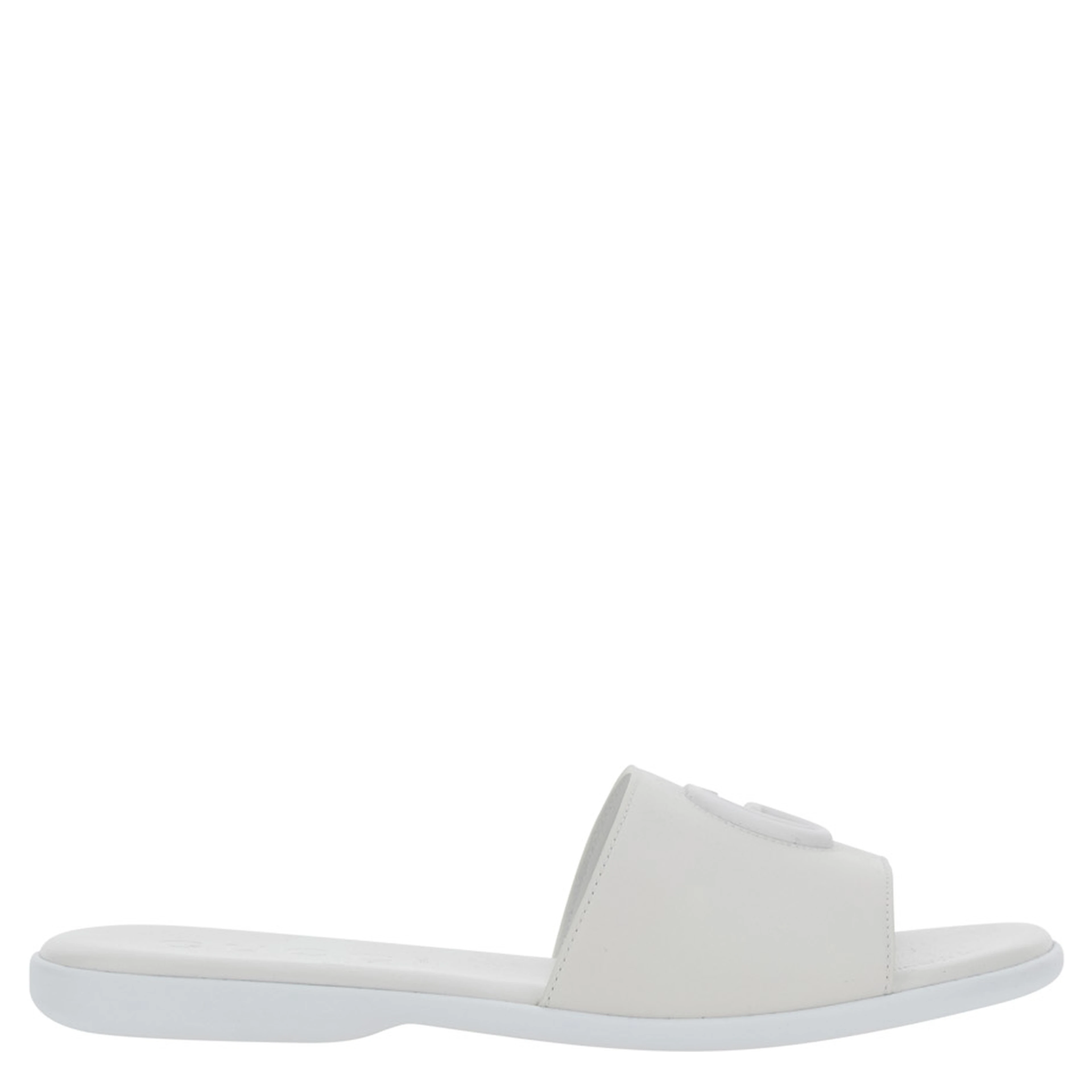 white Sandals with GG logo on the front in nappa women