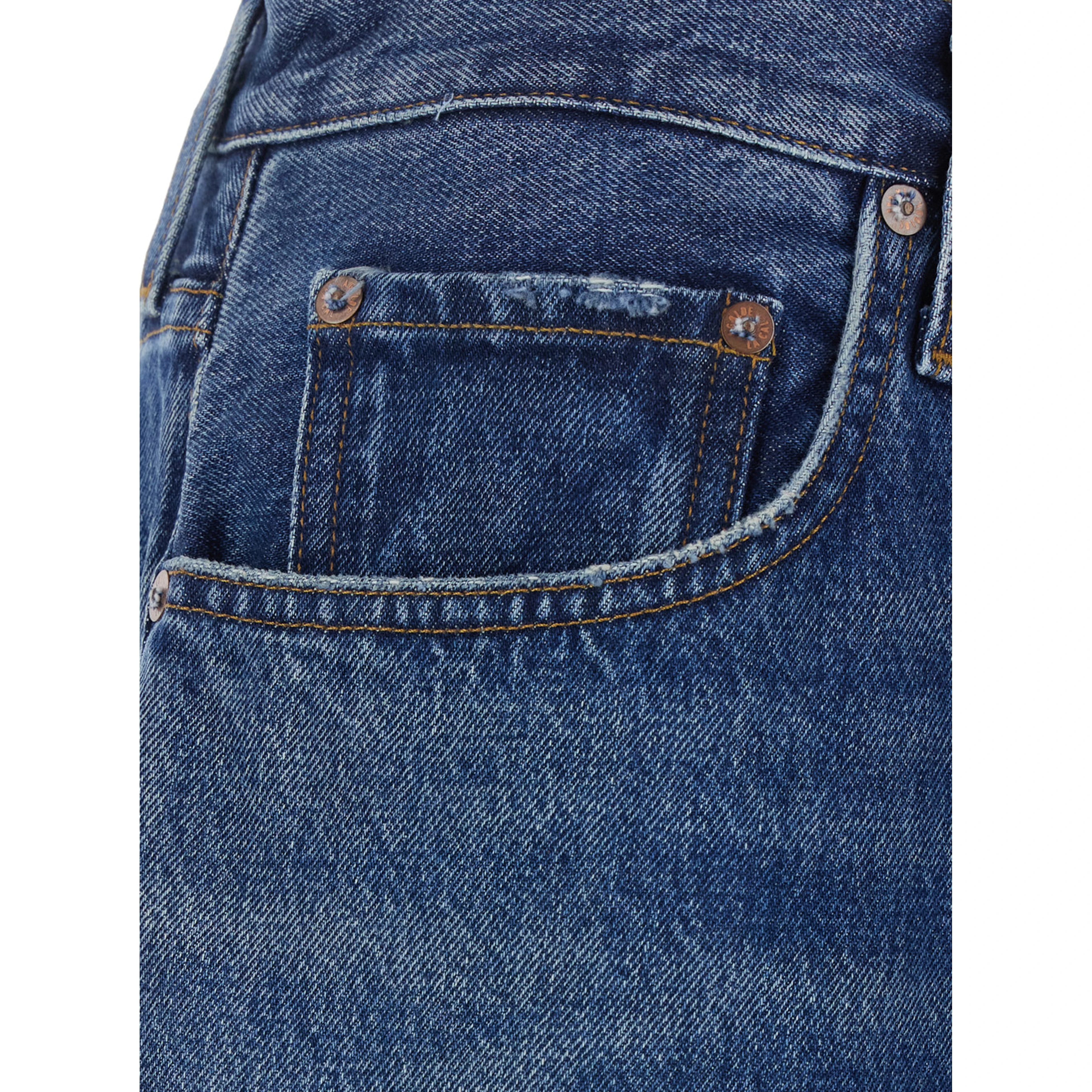 Magnus blue jeans with logo patch on the back in denim for men
