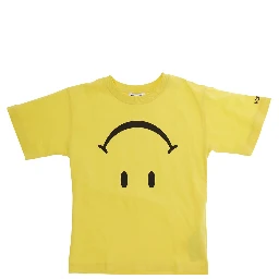 Yellow crew neck t-shirt with maxi print on the front in cotton boy