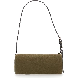 Izzy Green Shoulder bag with Logo Lettering on the Front and Adjustable Strap in Leather for Women