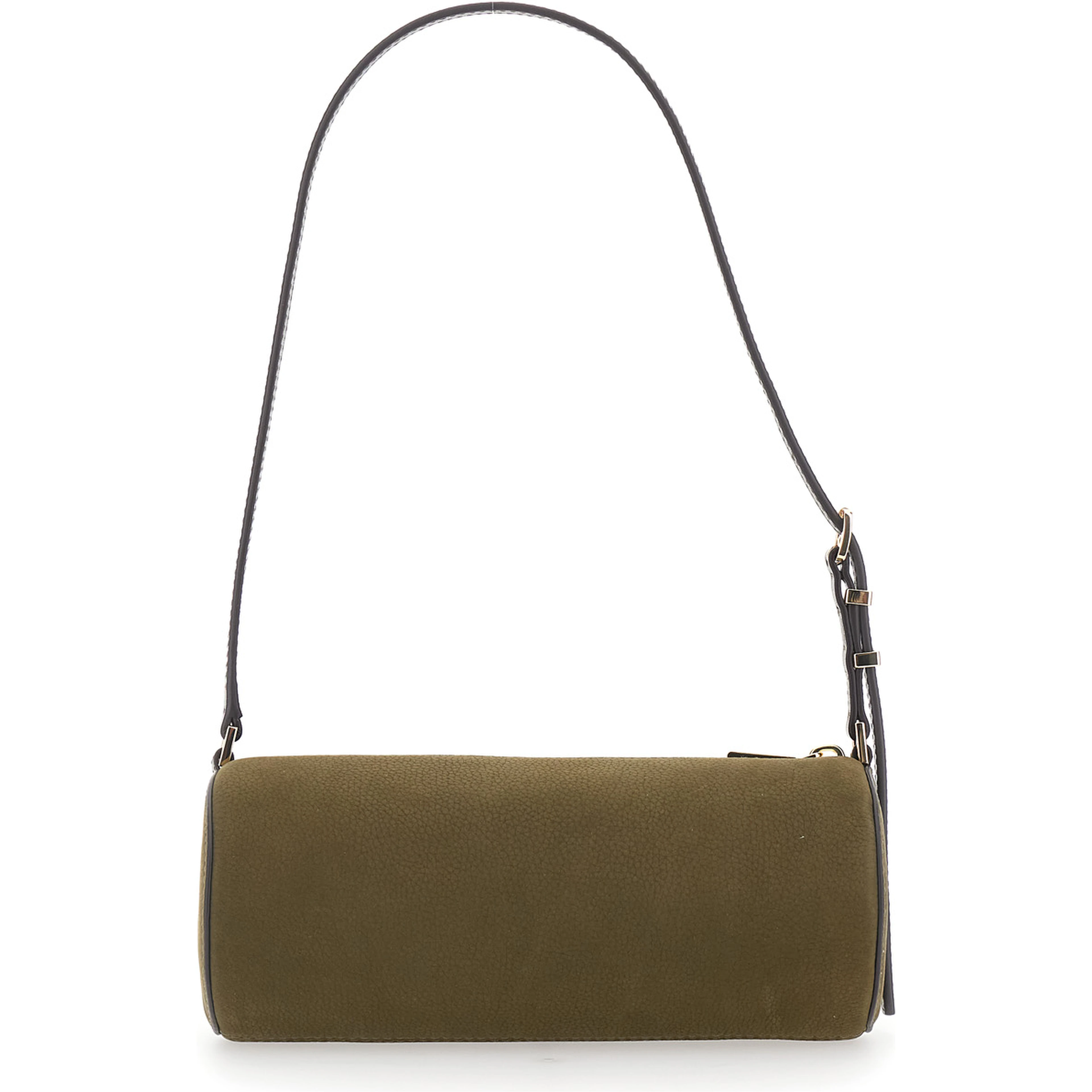 Izzy Green Shoulder bag with Logo Lettering on the Front and Adjustable Strap in Leather for Women