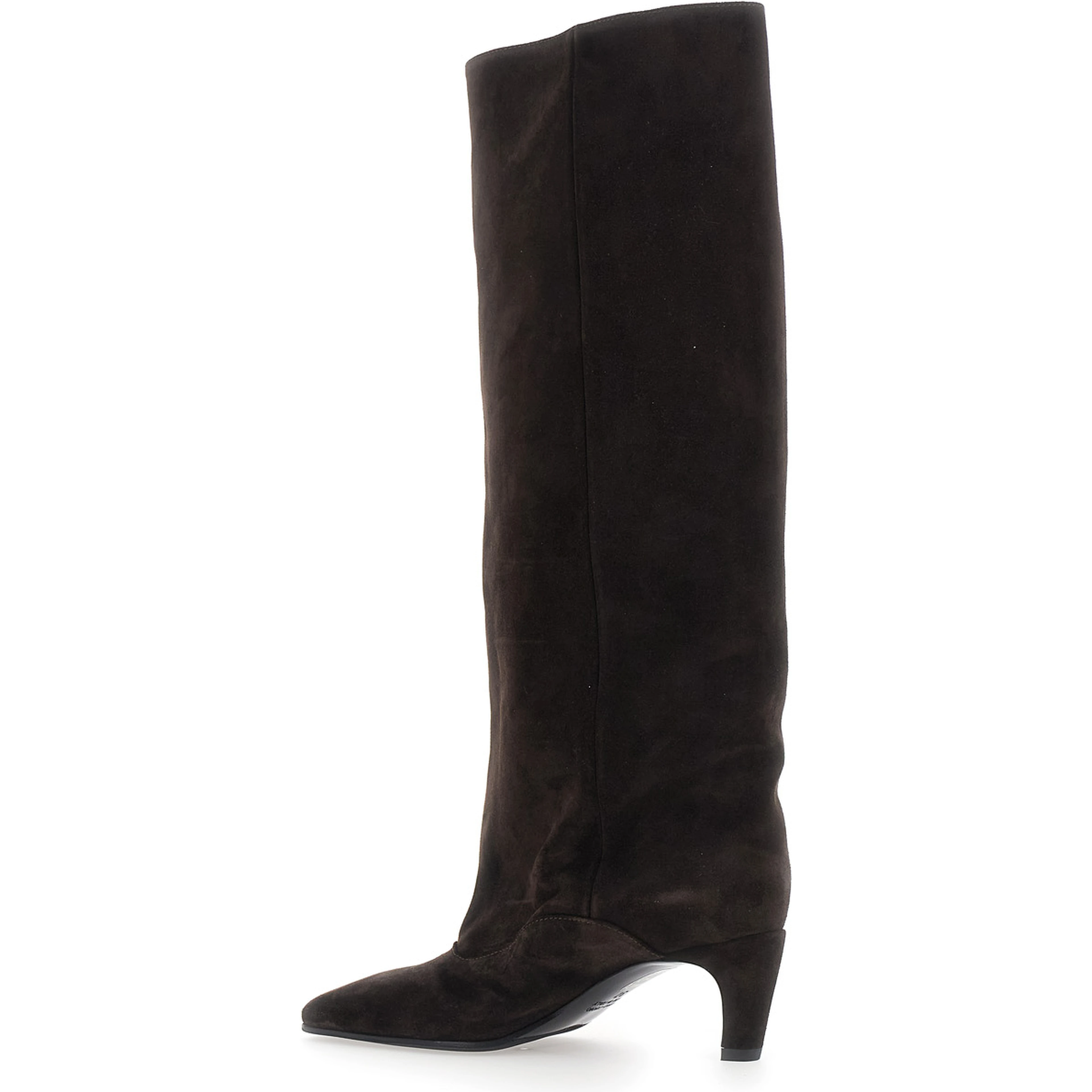 Amber Brown Knee-High Boots in Suede for Women