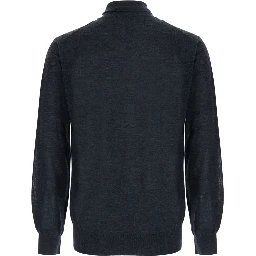 Gray Turtleneck Sweater in Wool  for Men