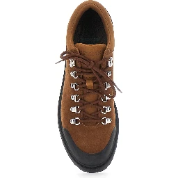 Brown ankle boots with rubber lug sole and Logo lettering on the tongue in leather for men