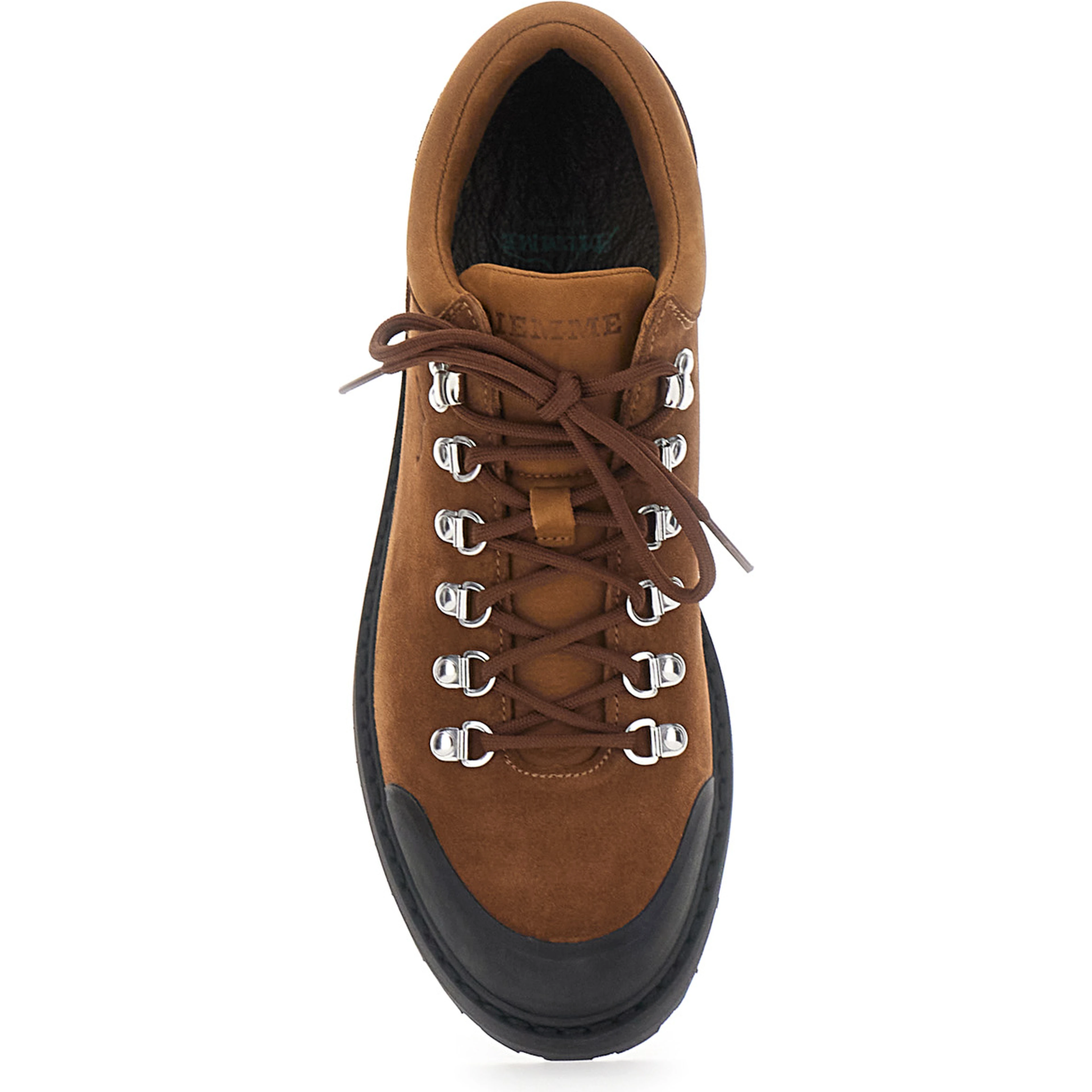Brown ankle boots with rubber lug sole and Logo lettering on the tongue in leather for men