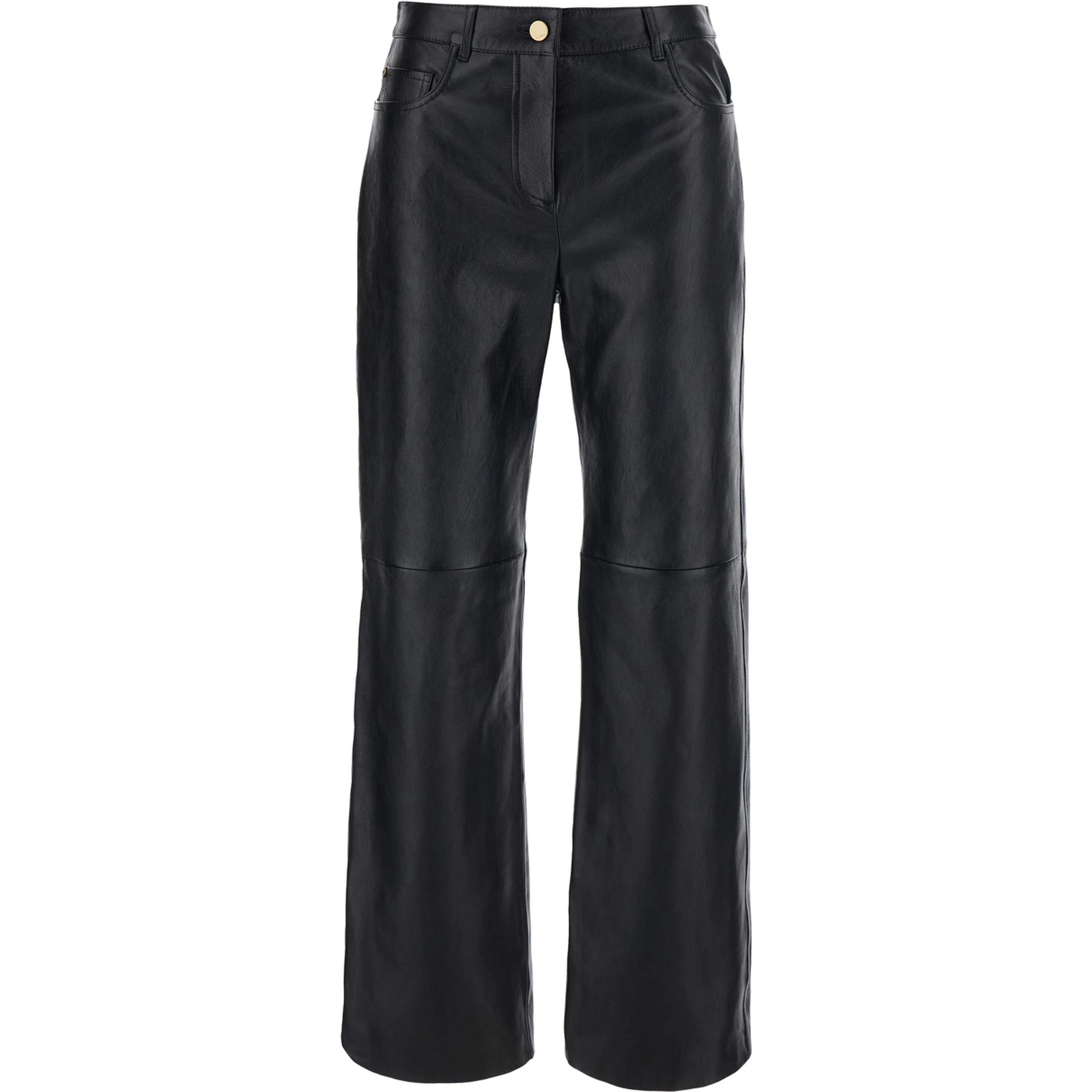 Pesca Black Pants with Five-Pocket Design in Leather for Women