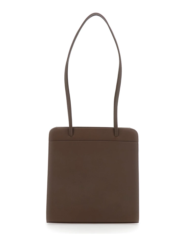 LISSE BAG with leather details and brown tech fabric lining unisex