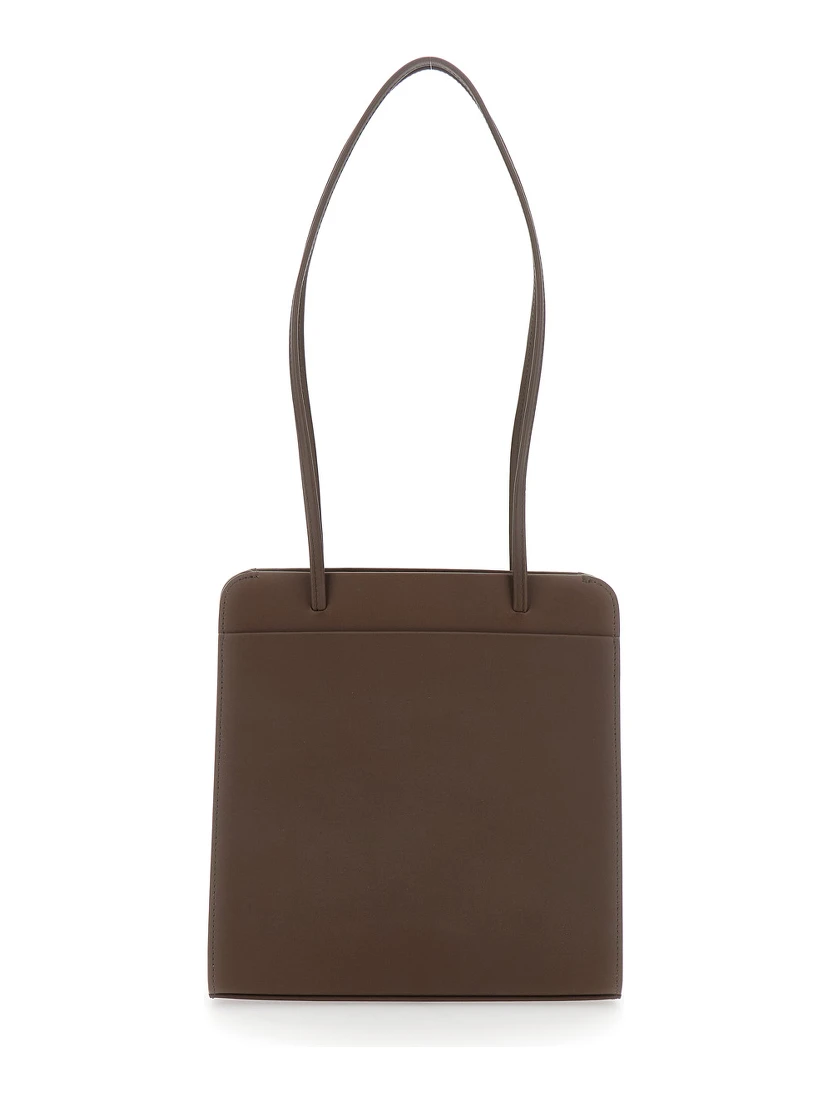 LISSE BAG with leather details and brown tech fabric lining unisex