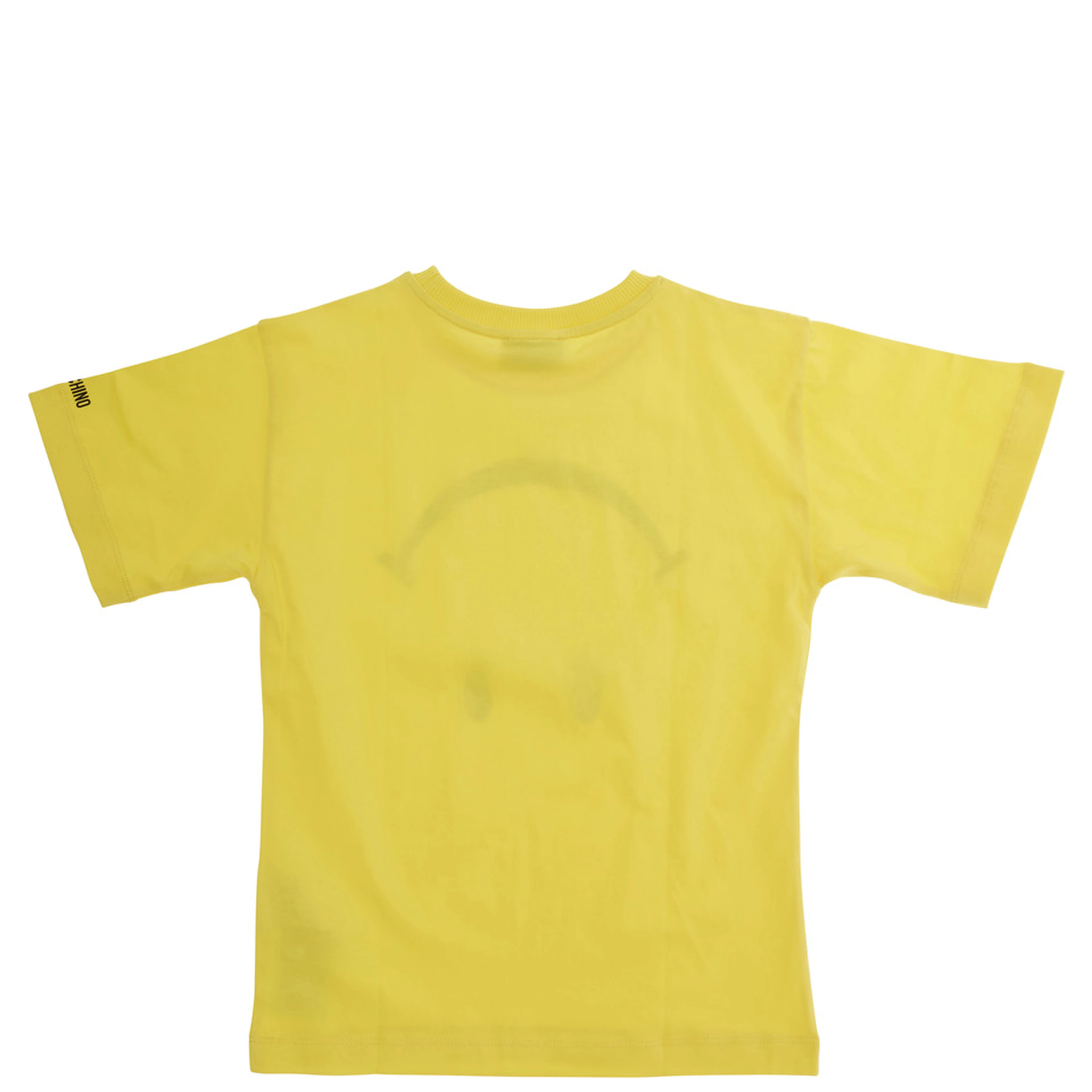Yellow crew neck t-shirt with maxi print on the front in cotton boy