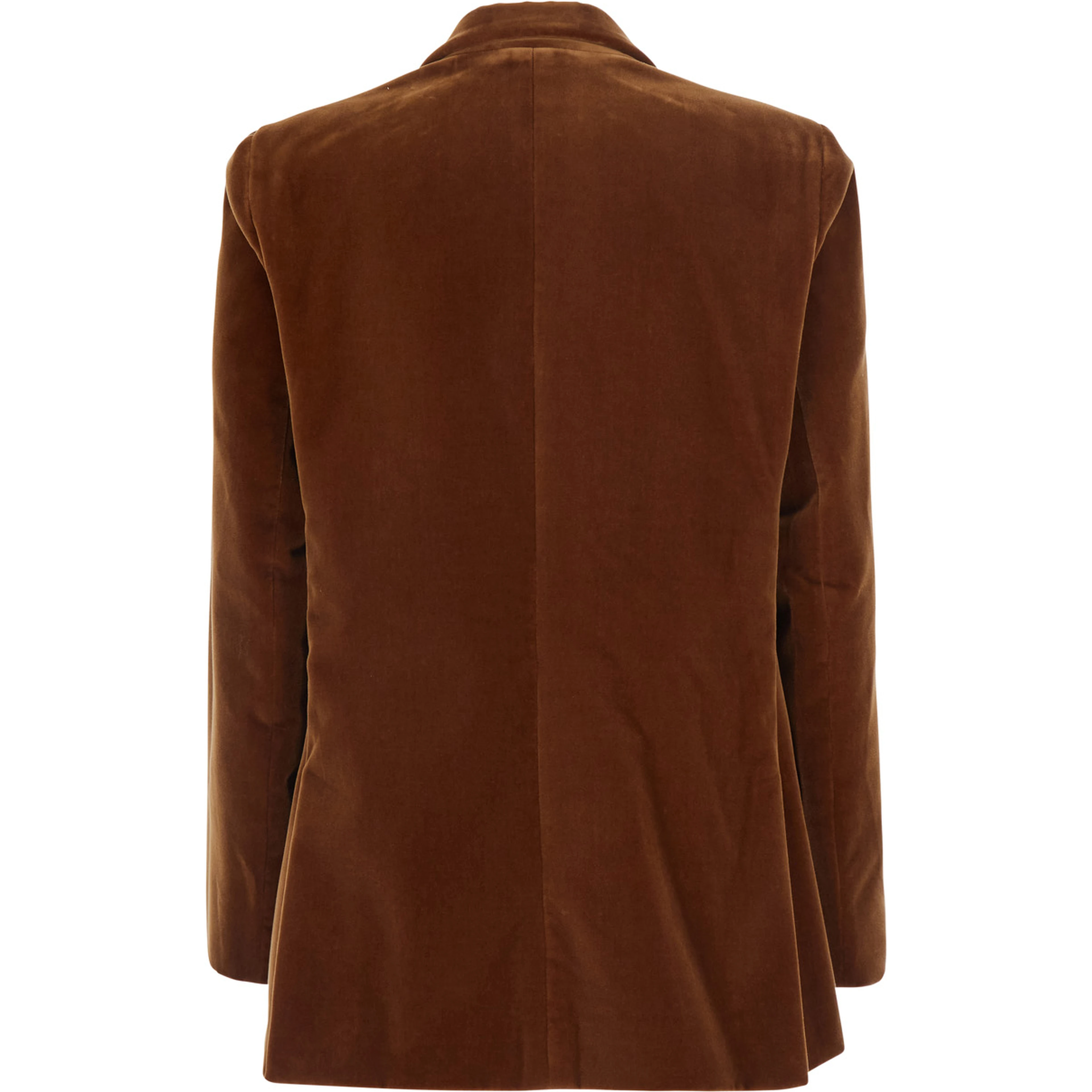 Jealousy Brown double-breasted jacket with Peak Revers in Velvet for Women
