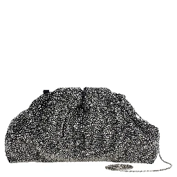 MIRACH SOFT CLUTCH IN VELVET EMBELLISHED WITH RHINESTONES AND FEATURING A REMOVABLE BLACK STRAP FOR WOMEN