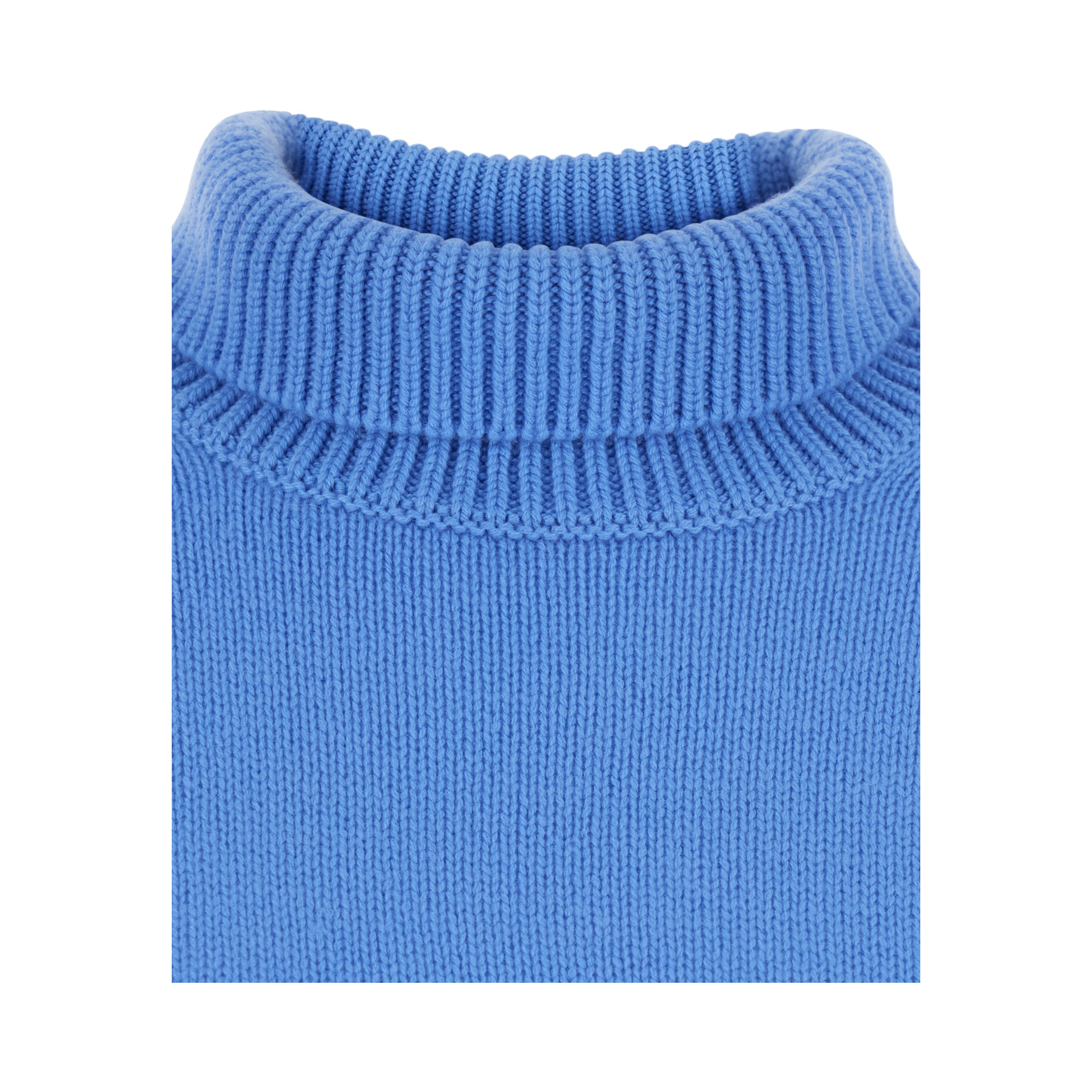 Heidi Light Blue Sweater with High Neck and Ribbed Finishes in Cashmere for Women