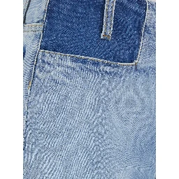 Light Blue Jeans with Contrasting Details on the Waist in Denim for Women