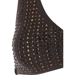 Brown Bikini with Brazilian cut bottoms and all-over sequins in Tech Fabric for women