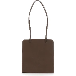 LISSE BAG with leather details and brown tech fabric lining unisex