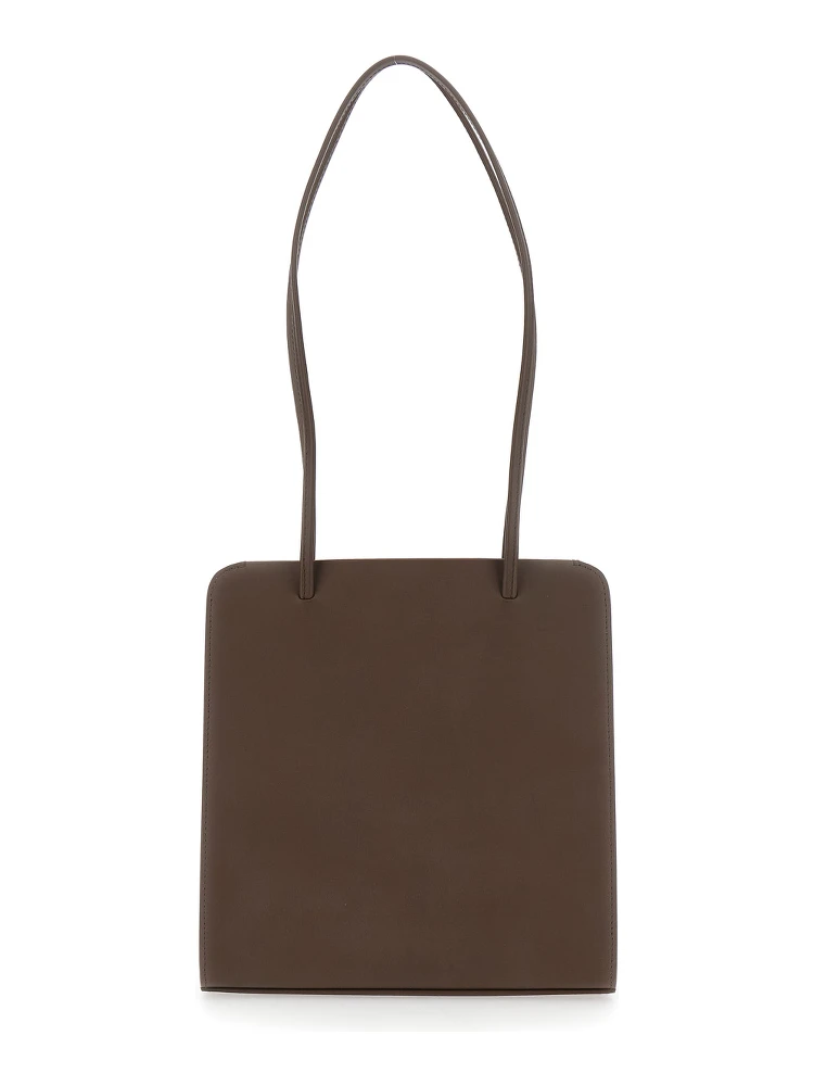 LISSE BAG with leather details and brown tech fabric lining unisex alternative