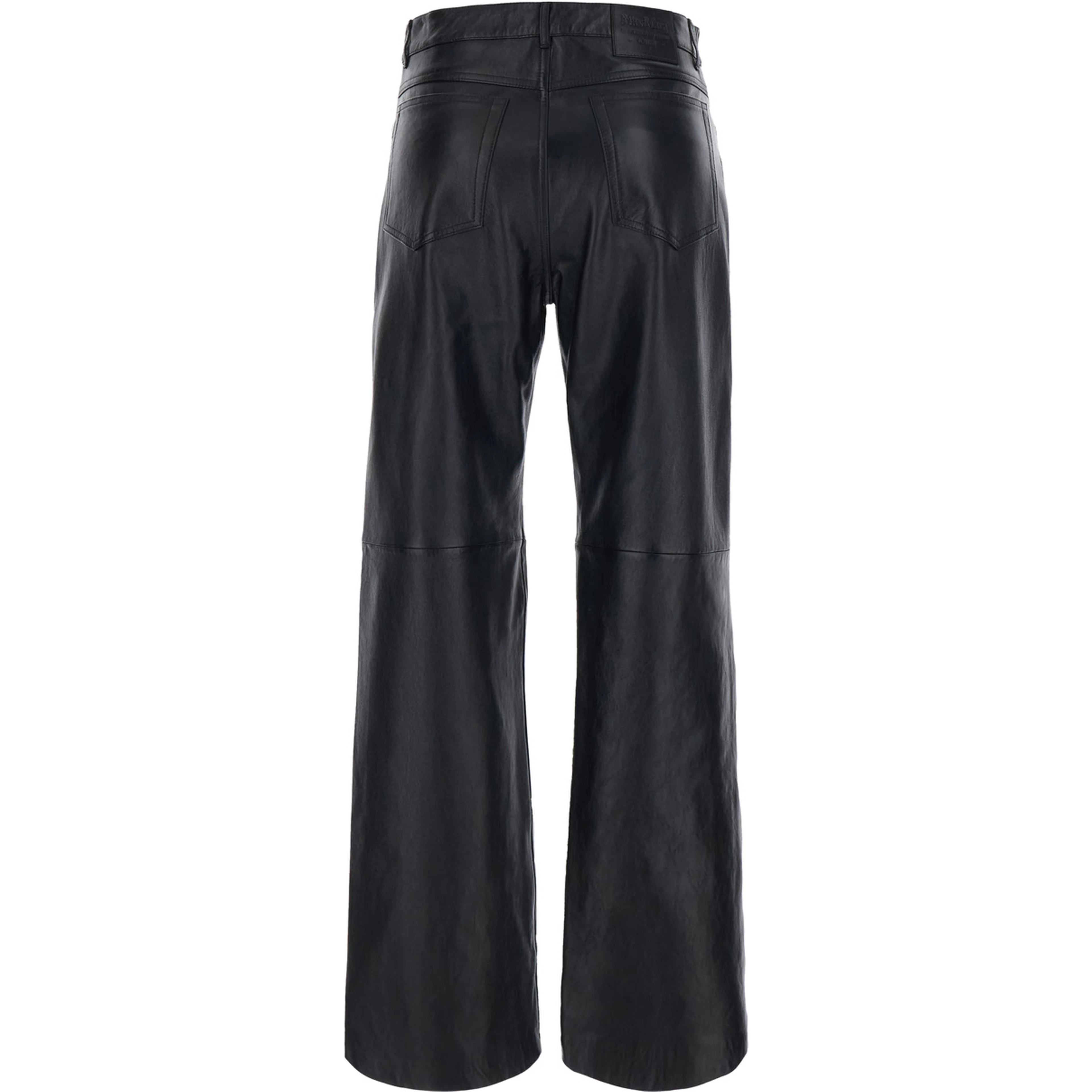 Pesca Black Pants with Five-Pocket Design in Leather for Women
