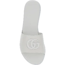 white Sandals with GG logo on the front in nappa women