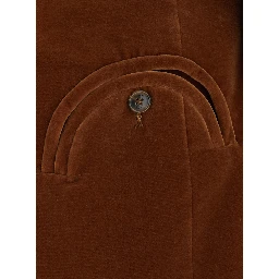 Jealousy Brown double-breasted jacket with Peak Revers in Velvet for Women