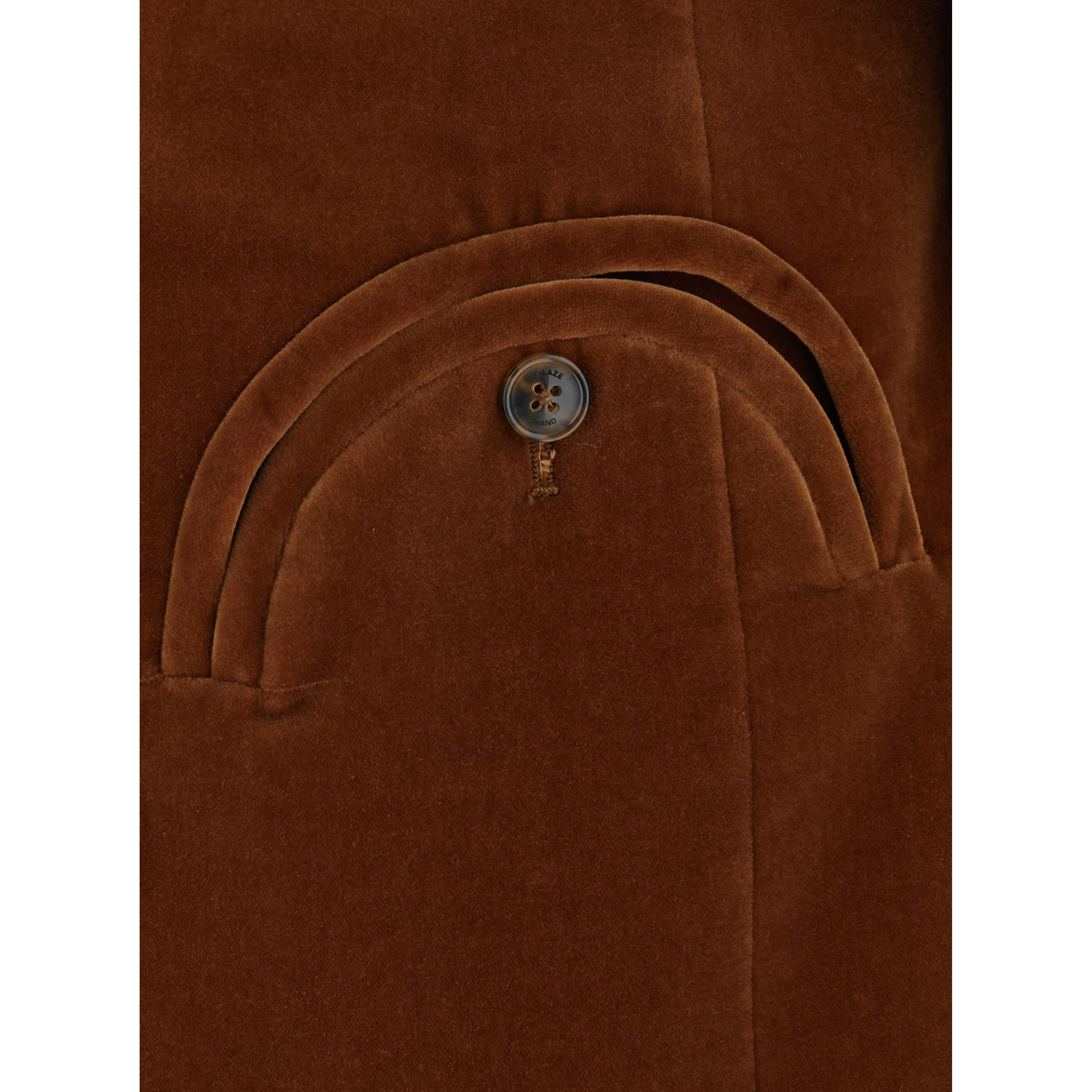 Jealousy Brown double-breasted jacket with Peak Revers in Velvet for Women