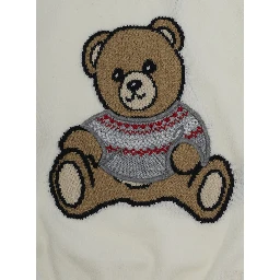 SWEATER with round neck and long sleeves in Cotton and Wool White Boy