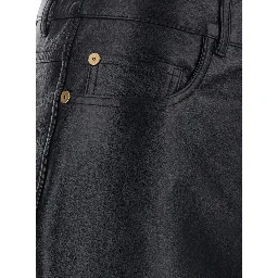 Pesca Black Pants with Five-Pocket Design in Leather for Women