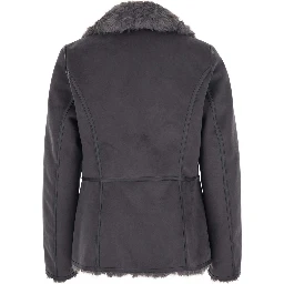 Grey Fur Coat with Reversible Design in faux-fur for Women