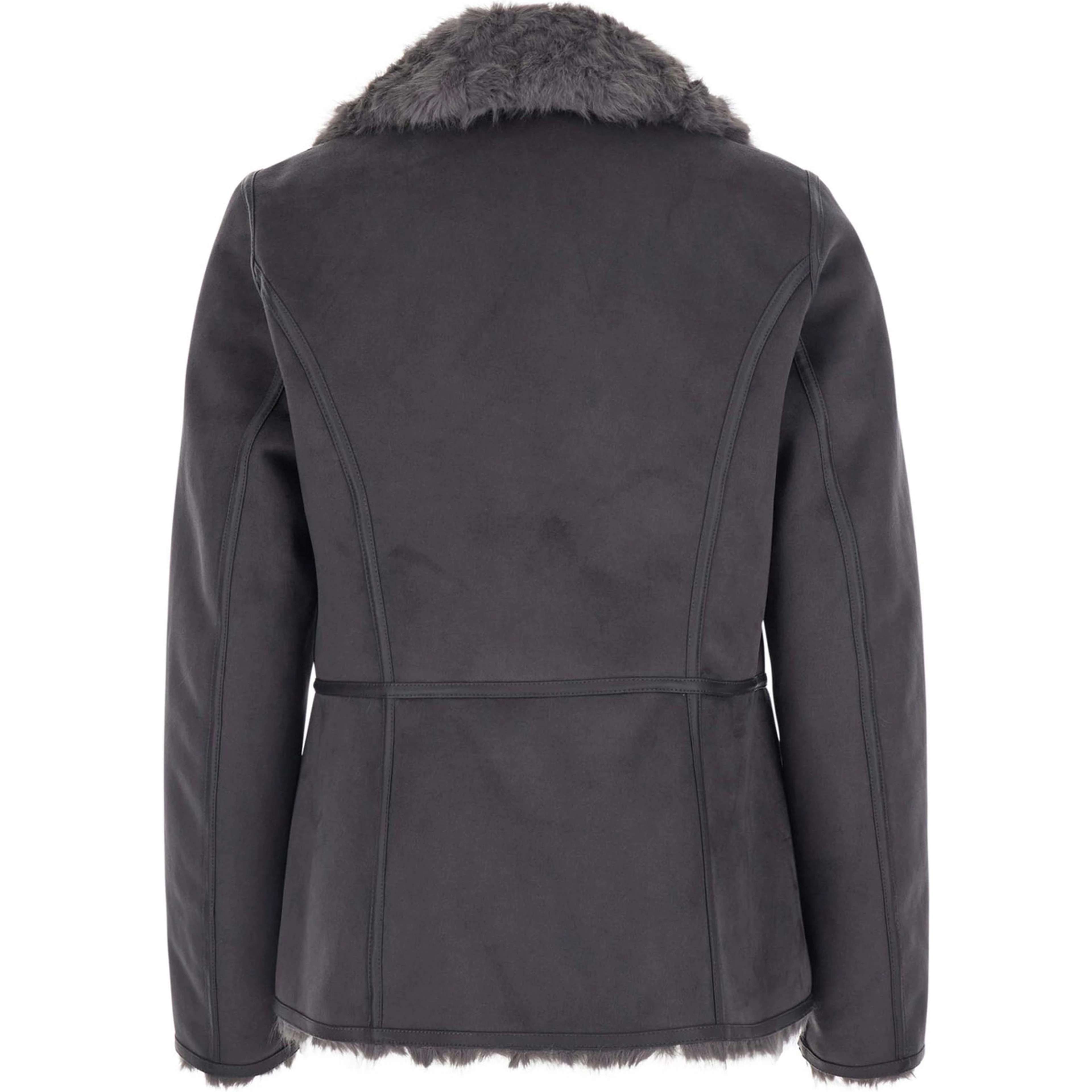 Grey Fur Coat with Reversible Design in faux-fur for Women