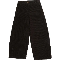Brown Pants with Logo Patch on the Back in Corduroy Girl