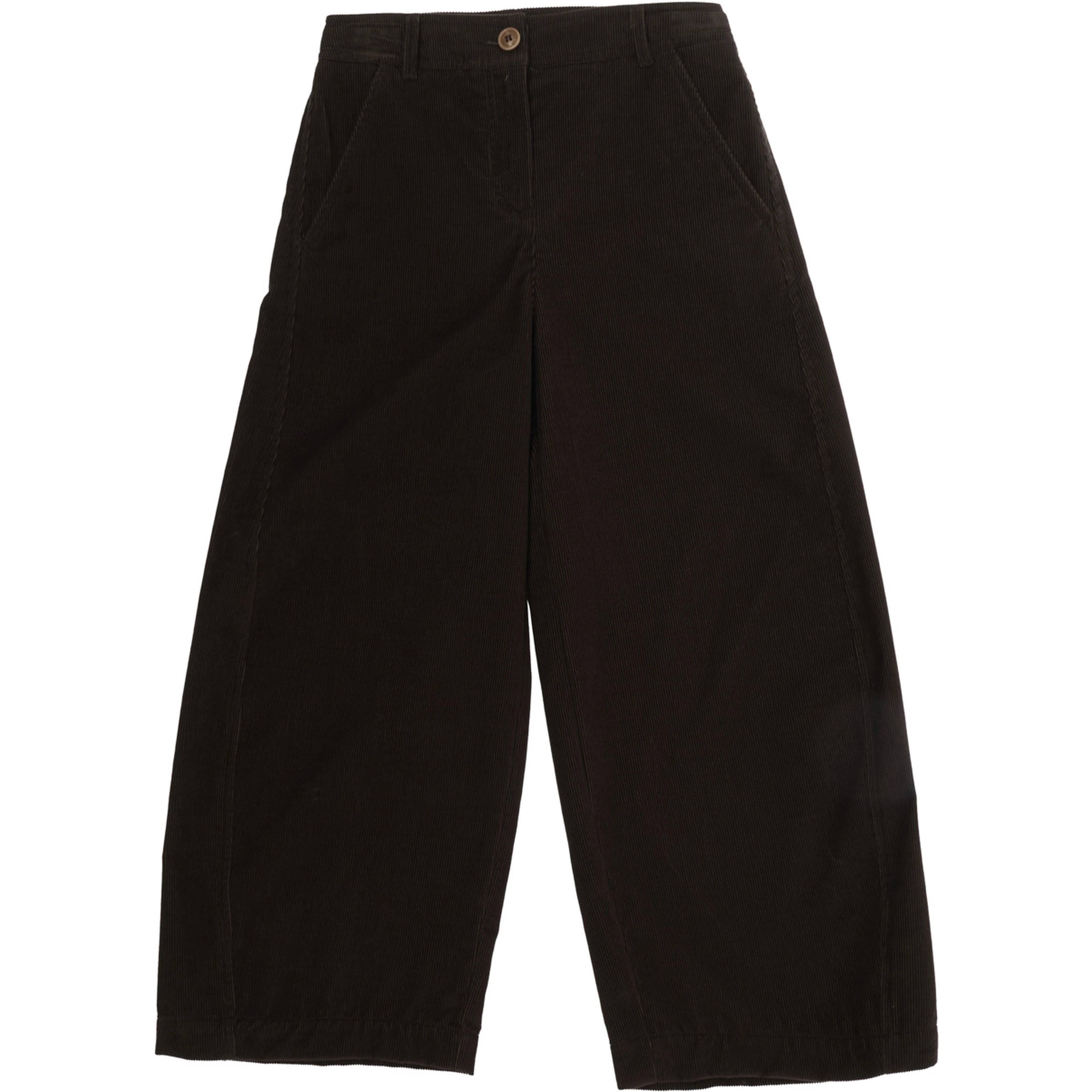 Brown Pants with Logo Patch on the Back in Corduroy Girl