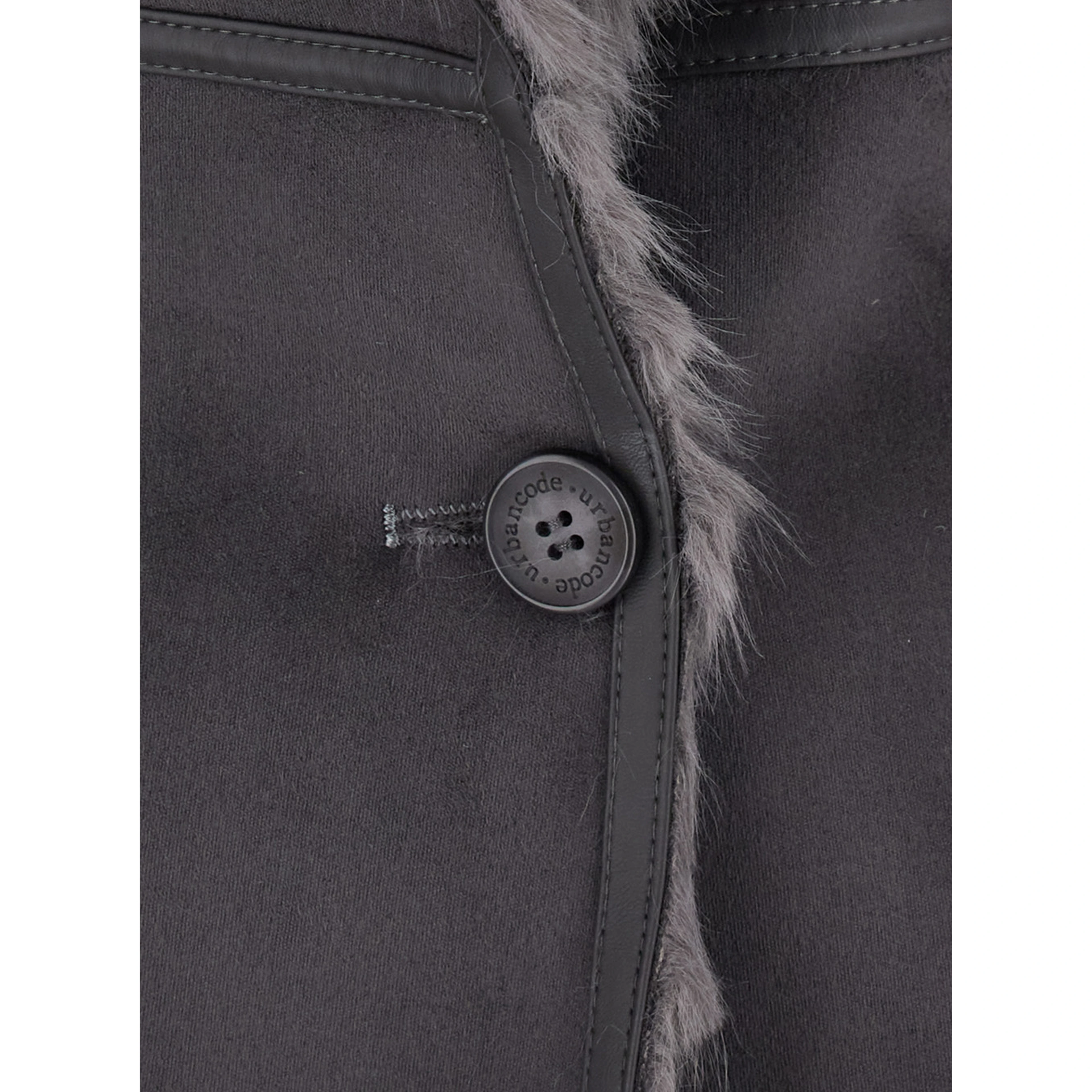 Grey Fur Coat with Reversible Design in faux-fur for Women