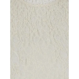 Brany white top with all-over lace trim in cotton blend for women