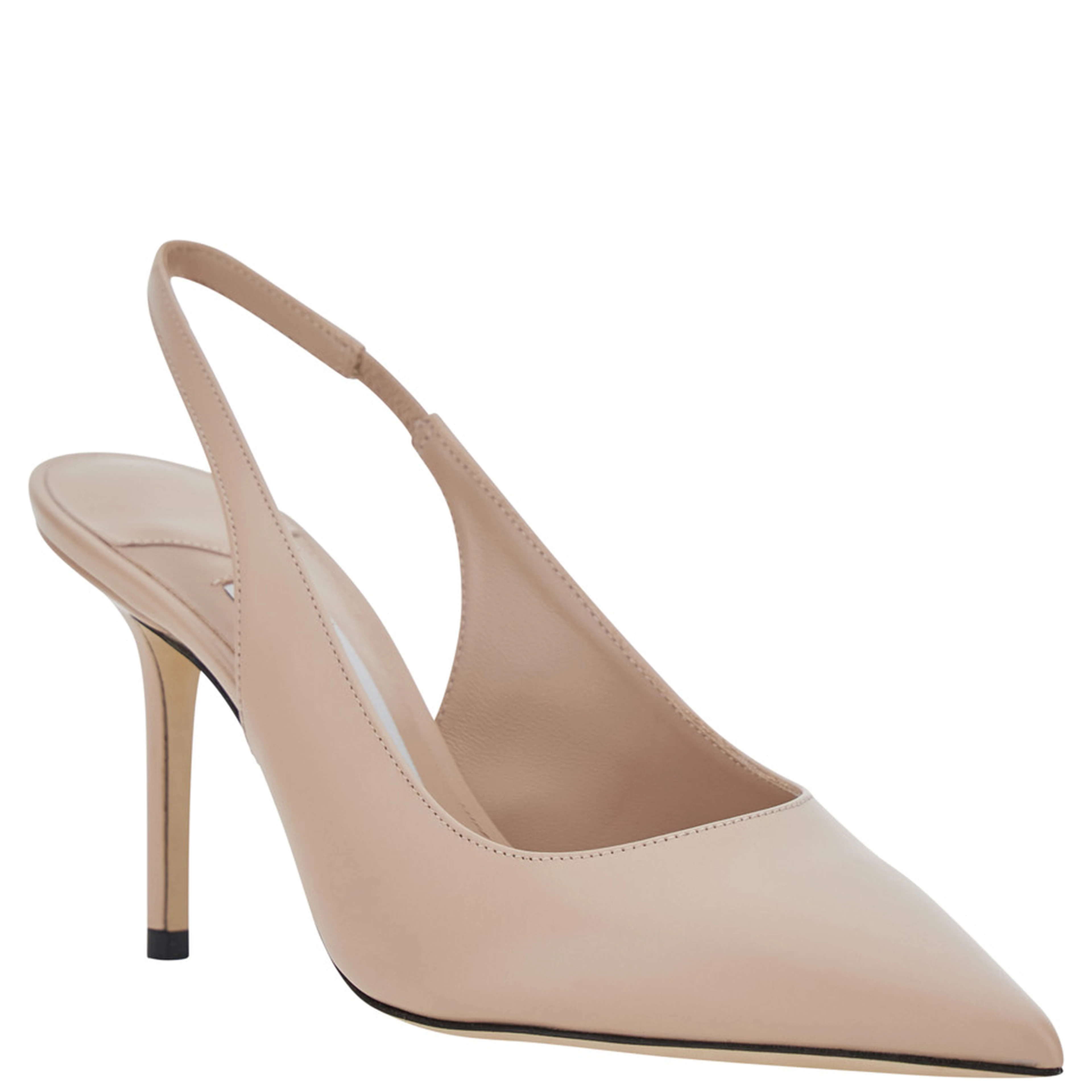 Love Beige Slingback Pumps with High Heel in Leather for Women