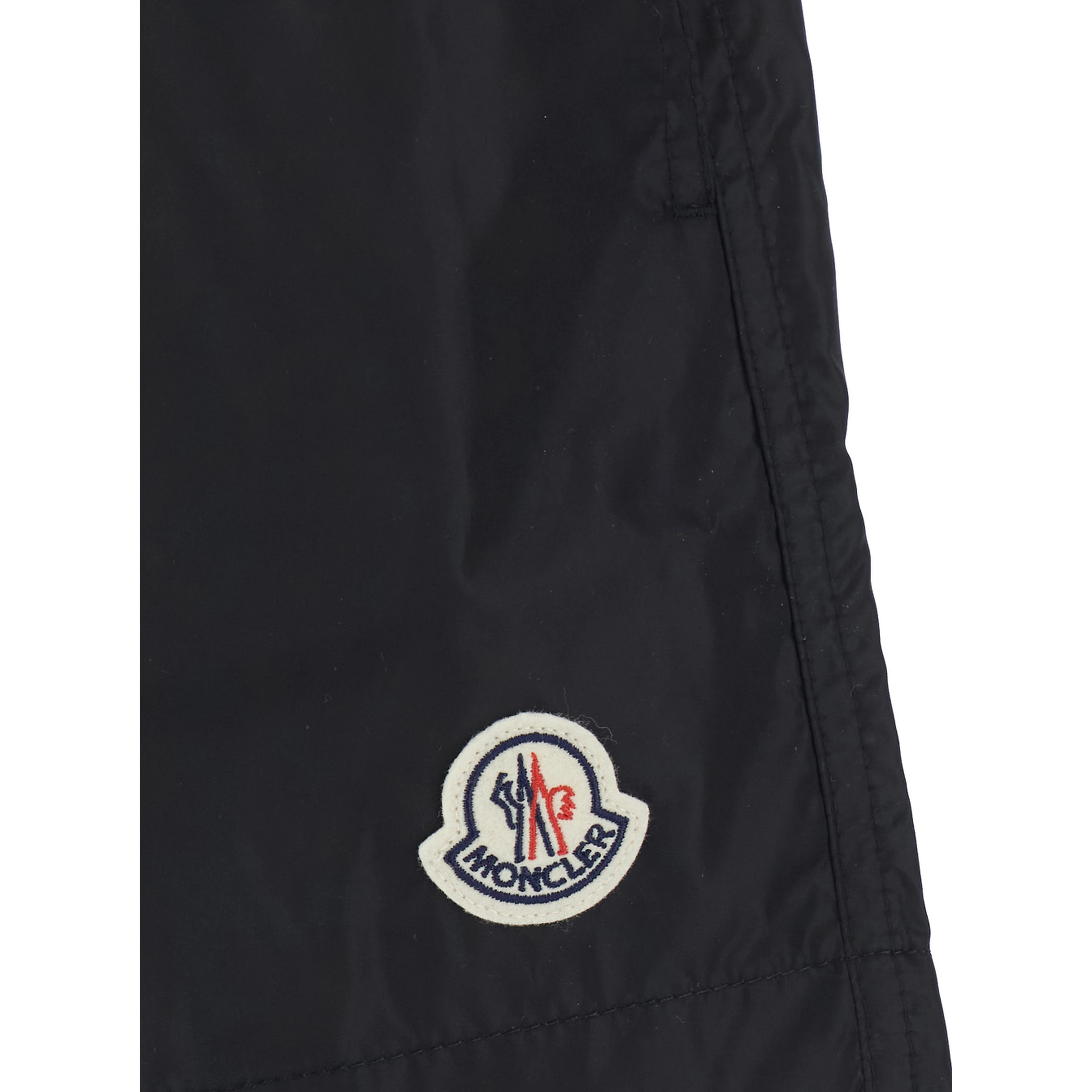 Black Swim shorts with Elasticated Waist and Logo Patch on the Front in Tech Fabric for Men