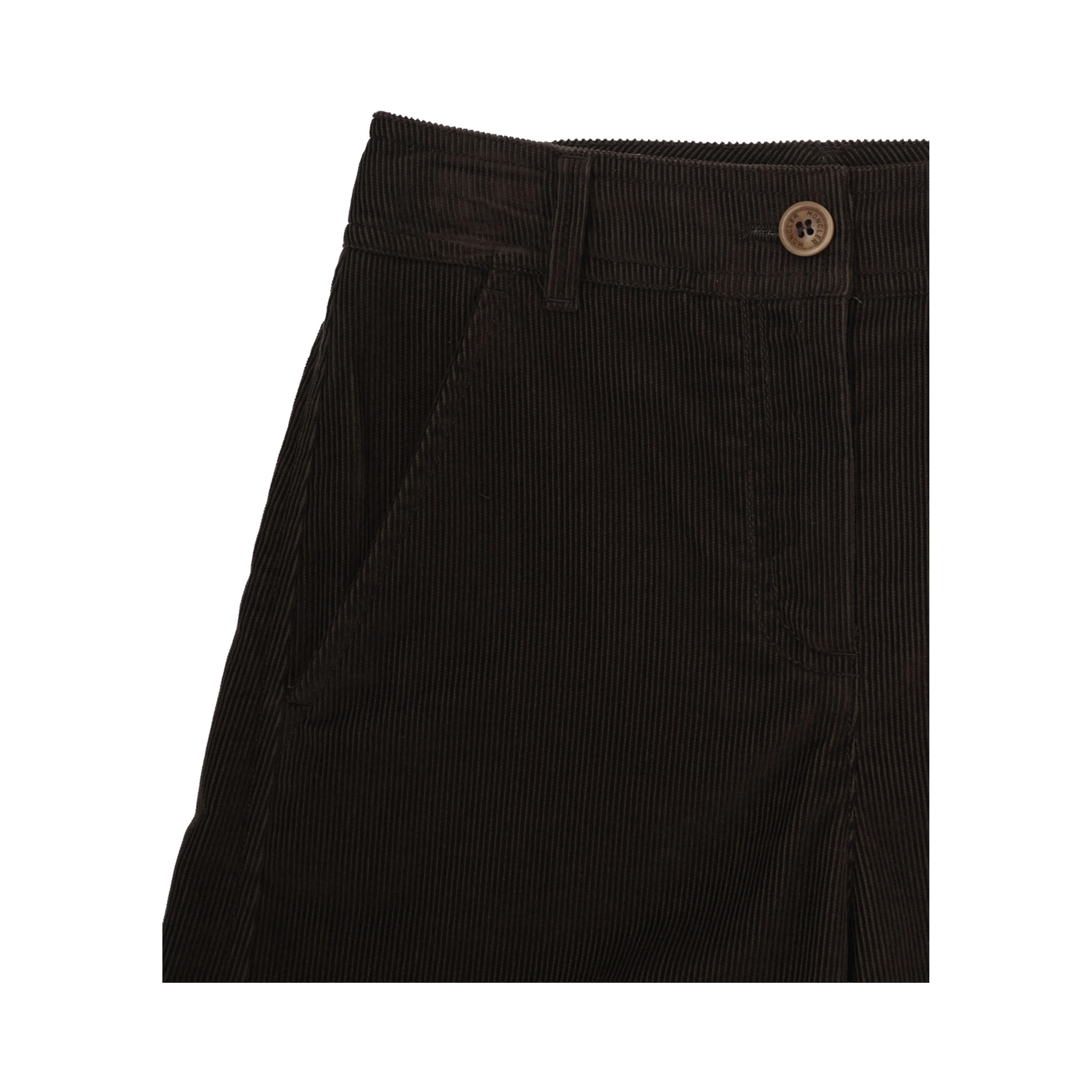 Brown Pants with Logo Patch on the Back in Corduroy Girl