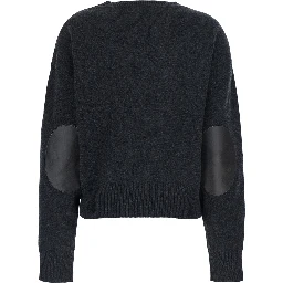 WOOL CASHMERE PULL with round neck and long sleeves in Gray for men